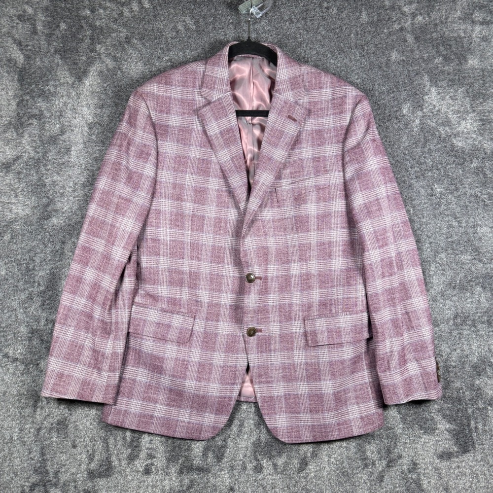 Michael Kors Mens 42S Purple Plaid Two Button Blazer Sport Coat Jacket